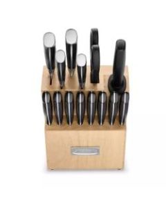 Cuisinart Nitrogen Collection 15-Piece Triple Rivet Cutlery Block Set, Black/Stainless Steel