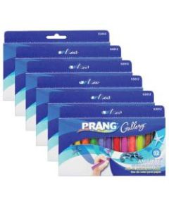 Prang Ambrite Paper Chalk, 3-3/16in x 7/16in, Assorted Colors, 12 Pieces Per Box, Pack Of 6 Boxes