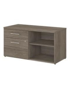 Bush Business Furniture Office 500 Low Storage Cabinet With Drawers And Shelves, Modern Hickory, Standard Delivery