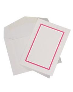 JAM Paper Small Stationery Set, Pink/White, Set Of 100 Cards And 100 Envelopes