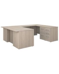 Bush Business Furniture Office 500 72inW U-Shaped Executive Desk With Drawers, Sand Oak, Standard Delivery
