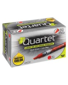 Quartet EnduraGlide Dry-Erase Markers, Chisel, Red, Pack Of 12
