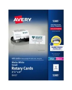 Avery Laser Rotary Cards, 2 1/6in x 4in, Box Of 400