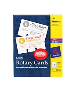 Avery Laser Rotary Cards, 3in x 5in, Box Of 150