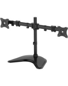SIIG Articulated Freestanding Dual Monitor Desk Stand - 13in-27in - Up to 27in Screen Support - 34 lb Load Capacity - 18.3in Height x 28.5in Width x 12.4in Depth - Freestanding, Desktop - Steel - Black