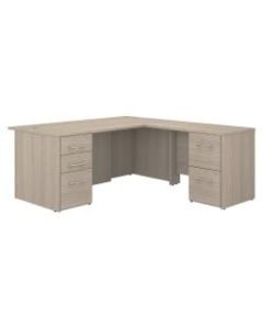 Bush Business Furniture Office 500 72inW L-Shaped Executive Desk With Drawers, Sand Oak, Standard Delivery