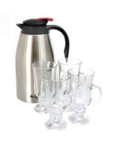 Mr. Coffee Galion 64 Oz Insulated Coffee Pot Set, Black/Silver