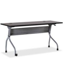 Lorell Flip Top Training Table, 60inW, Espresso/Silver