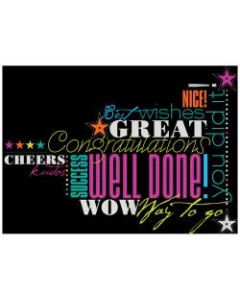 JAM Paper Congratulations Card Set, 7 7/8in x 5 5/8in, Neon Script, Set Of 25 Cards And Envelopes