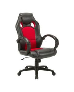 Lorell High-Back Gaming Chair, Black/Red