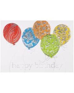 JAM Paper Birthday Cards, 5 5/8in x 7 7/8in, Happy Birthday Balloons, Set Of 25 Cards And 25 Envelopes