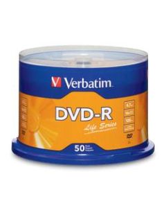Verbatim Life Series DVD-R Disc Spindle, Pack Of 50