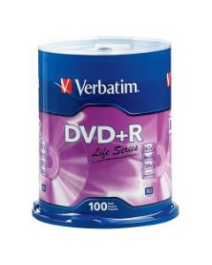 Verbatim Life Series DVD+R Spindle, Pack Of 100