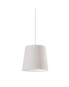 Adesso Simplee Portable Tall Drum Pendant Lamp, 12inH, White Shade