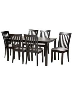 Baxton Studio Minette Dining Set, 29-3/16inH x 59-1/16inW x 35-7/16inD, Gray/Espresso Brown