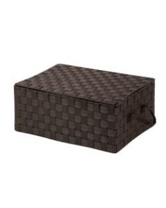 Honey-Can-Do Hinged-Lid Woven Storage Box, Medium Size, Espresso