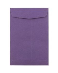 JAM Paper Open-End 6in x 9in Catalog Envelopes, Gummed Seal, Dark Purple, Pack Of 100