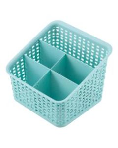 See Jane Work Plastic Weave 5 Compartment Bin, Medium Size, Blue