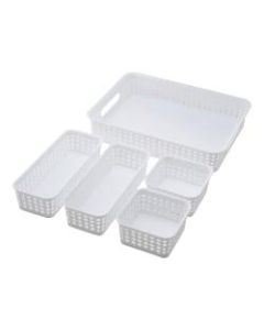 See Jane Work Plastic Weave, Small Size, White, Pack Of 5