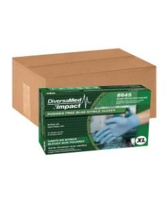 DiversaMed Powder-Free Nitrile Exam Gloves, X-Large, Blue, 100 Per Box, Case Of 10 Boxes
