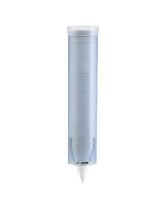 San Jamar Adjustable Frosted Water Cup Dispenser, 16in x 3 1/4in, Blue