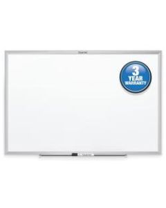 Quartet Classic Total Erase Non-Magnetic Melamine Dry-Erase Whiteboard, 36in x 24in, Aluminum Frame With Silver Finish