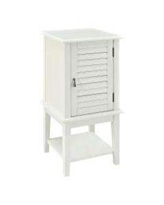Powell Tobias Shutter Door Side Table, 30-1/8in x 15-3/4in, White