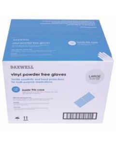 Daxwell Vinyl Gloves, Large, Clear, 100 Gloves Per Pack, Box Of 10 Packs