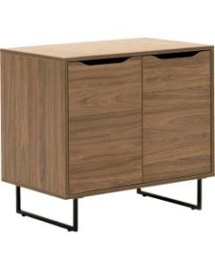 Allermuir Crate 32inW Co-Sideboard Storage Credenza, Walnut/Black