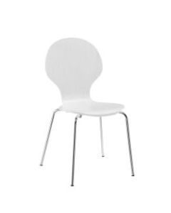 DHP Bentwood Shell Chairs, White/Silver, Set Of 2