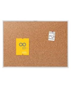 Quartet Classic Cork Bulletin Board, 36in x 60in, Aluminum Frame With Silver Finish