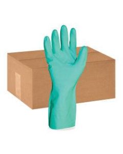 ProGuard Flock Lined Nitrile Gloves, Small, Green, Pack Of 12