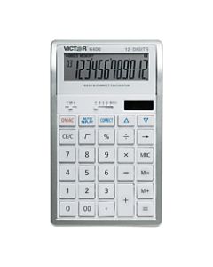 Victor 6400 12-Digit Desktop Calculator, White/Silver
