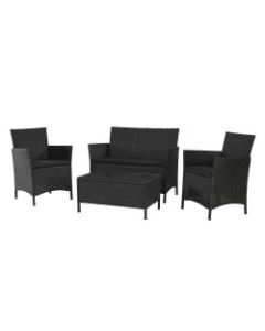 Cosco Jamaica 4-Piece Wicker Conversation Set, Black
