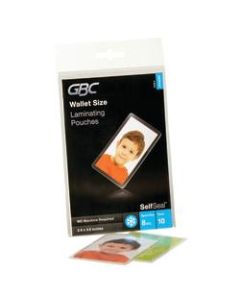 GBC SelfSeal Laminating Sheets, Card, 3.88in x 2.38in, Pack Of 10