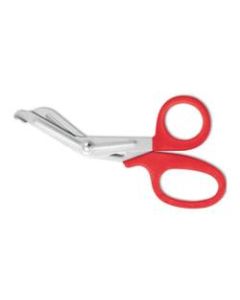 Acme United Stainless Steel Office Snips - 1.75in Cutting Length - 7in Overall Length - Left/Right - Stainless Steel Serrated Blade - Blunted Tip - Red, Stainless Steel - 1 Each