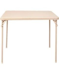 COSCO Bridgeport Essentials Square Folding Table, 29-3/8inH x 33-13/16inW x 33-13/16inD, Antique Linen