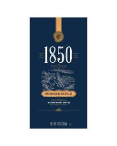 Folgers 1850 Whole Bean Coffee, Medium Roast, Pioneer Blend, 12 Oz Per Bag, Carton Of 6 Bags