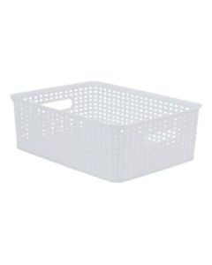 See Jane Work Plastic Medium Weave Bin, Small Size, White