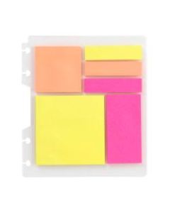 TUL Discbound Bright Sticky Note Pads, Assorted Colors, 25 Sheets Per Pad, 1 Dashboard of 6 Assorted Pads