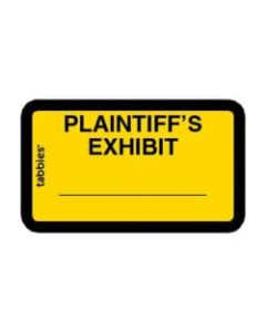 Tabbies Plaintiffs Exhibit Legal File Labels, 58094, 1 5/8inW x 1inL, Yellow, Pack Of 252