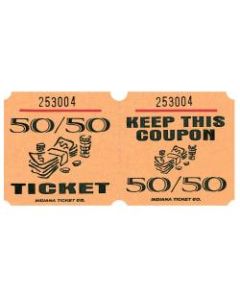 Amscan 50/50 Ticket Roll, Orange, Roll Of 1,000 Tickets