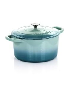 Crock-Pot Artisan 2-Piece Enameled Cast Iron Dutch Oven, 7 Quarts, Aqua Blue