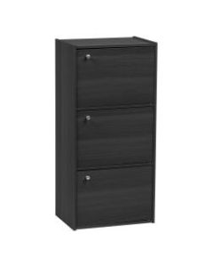 IRIS 35inH 3-Door Storage Shelf, Black