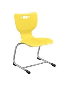 Hierarchy Stackable Cantilever Student Chairs, 14in, Yellow/Chrome, Set Of 5 Chairs