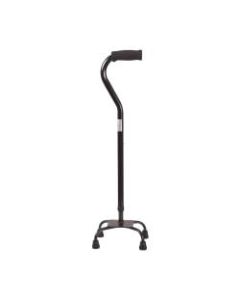 DMI Adjustable Reversible Handle Metal Quad Cane, Black/Multicolor