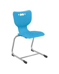 Hierarchy Stackable Cantilever Student Chairs, 18in, Blue/Chrome, Set Of 5 Chairs
