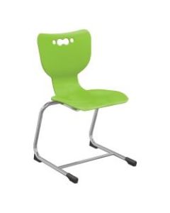 Hierarchy Stackable Cantilever Student Chairs, 18in, Lime/Chrome, Set Of 5 Chairs