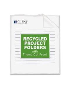 C-Line Recycled Project Folders, Letter Size, Clear, Box Of 25