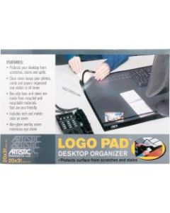 Artistic Logo Pad Desk Organizer, 20in x 31in, Black/Clear